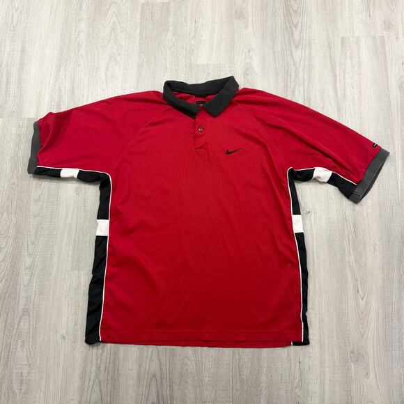 Vintage Nike Tiger Woods Polo Shirt Men's Extra Large XL Red Golfing Golf y2k - Picture 1 of 9